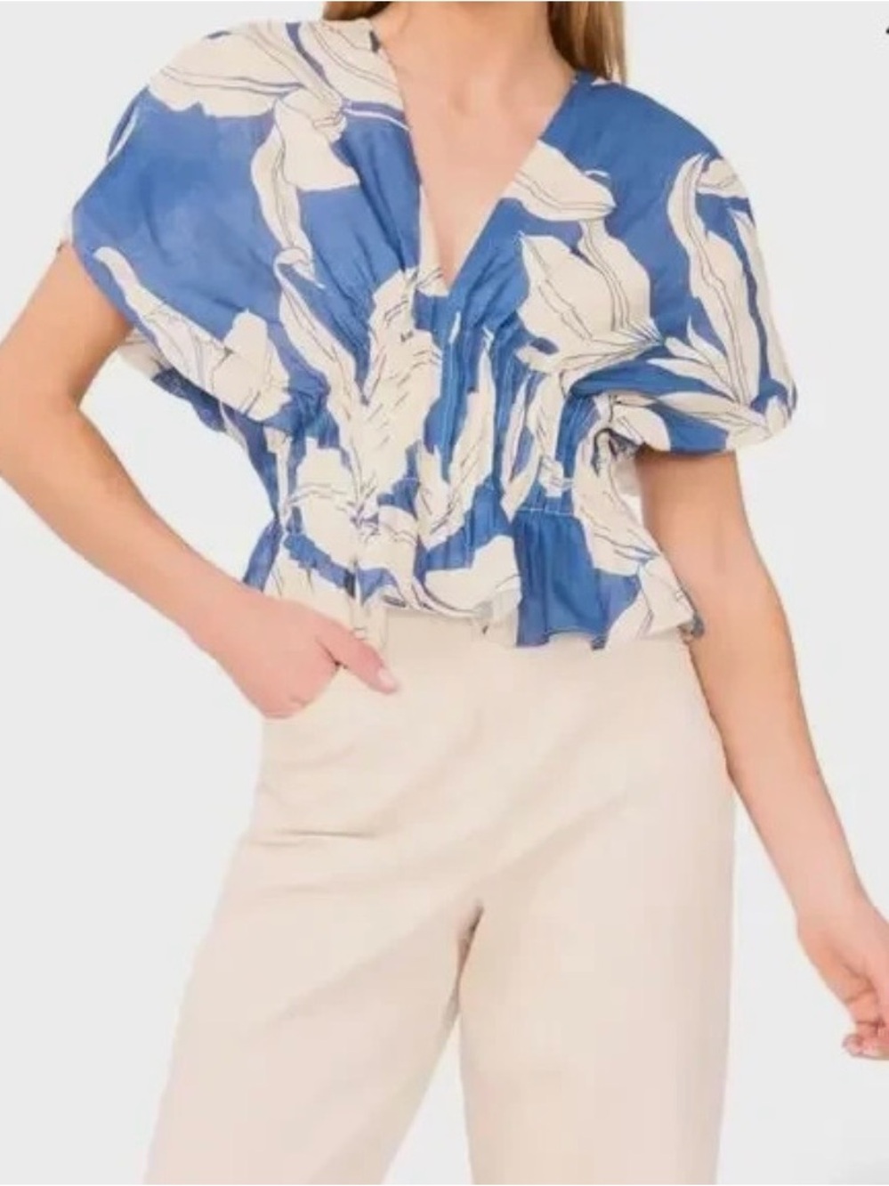 Parker The Halle V Neck Cinch Waist Top